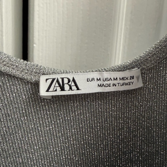 Zara Metallic Silver Top - Picture 2 of 3